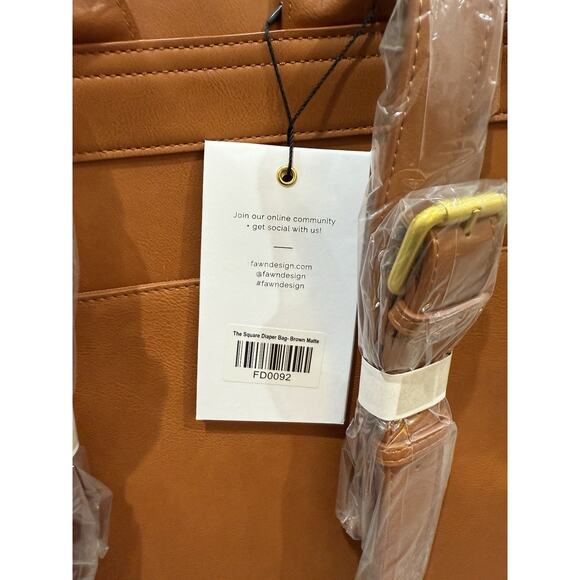 Fawn Design - The Square Diaper Bag Brown Matte main image 4